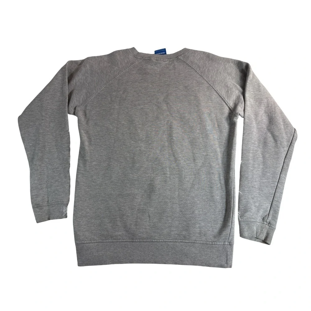 Adidas Originals Mens Heather Grey Graphic Trefoil Raglan Sweatshirt Medium M